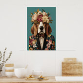 Basset Hound In Suit Poster, Basset Hound Poster (Küche)