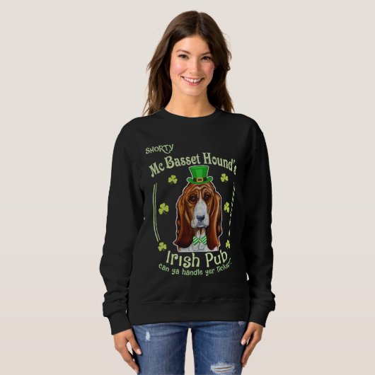 Basset Hound Irish Pub Basset Hound's Irish Pub Sweatshirt (Vorne ganz)