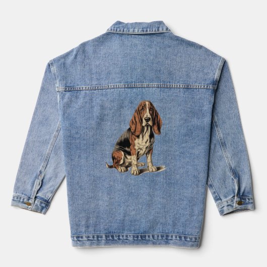 Basset Hound Jeansjacke (Rückseite)