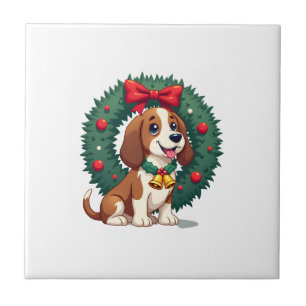 Basset Hound Jingle Bells Fliese