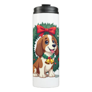 Basset Hound Jingle Bells Hund Thermosbecher