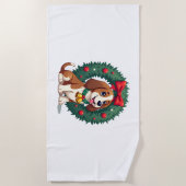 Basset Hound Jingle Bells Strandtuch (Vorderseite)