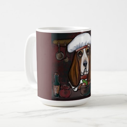 BASSET HOUND KAFFEETASSE (Vorderseite Links)