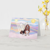 Basset Hound Karte (Gelbe Blume)