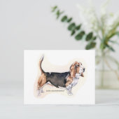 Basset-Hound-Karte Postkarte (Stehend Vorderseite)