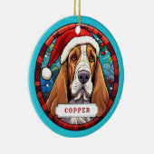 Basset Hound Keramik Circle Ornament (Rechts)