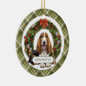 Basset Hound Keramik Circle Ornament (Rechts)