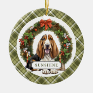 Basset Hound Keramik Circle Ornament