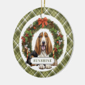 Basset Hound Keramik Circle Ornament (Links)
