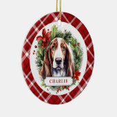 Basset Hound Keramik Circle Ornament (Rechts)