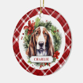 Basset Hound Keramik Circle Ornament (Links)
