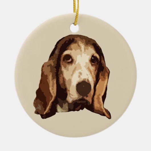 Basset Hound Keramik Ornament (Vorne)