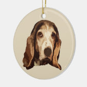 Basset Hound Keramik Ornament (Links)
