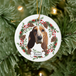 Basset Hound Keramik Ornament