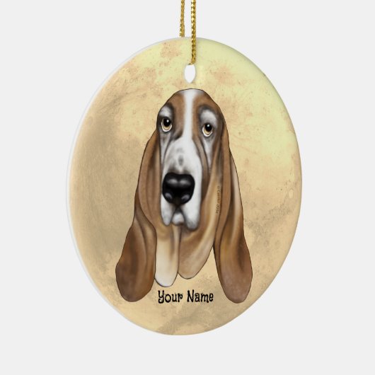 Basset Hound Keramik Ornament (Rechts)