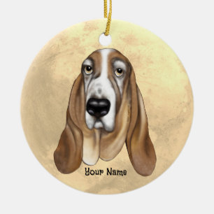 Basset Hound Keramik Ornament