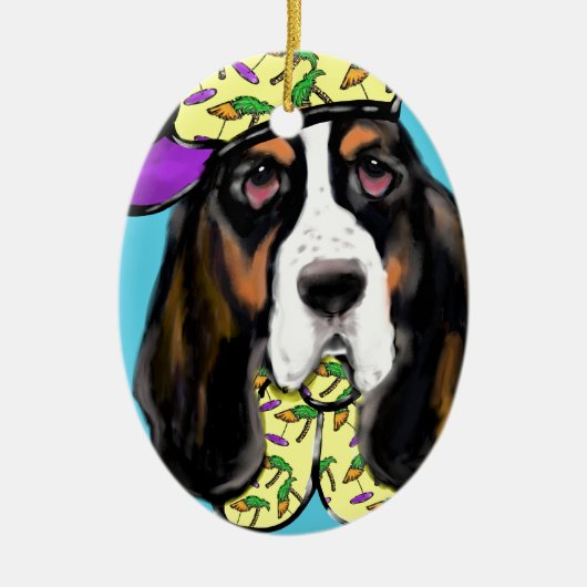 Basset Hound Keramik Ornament (Vorne)