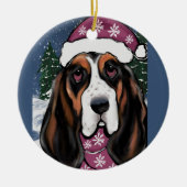 BASSET HOUND KERAMIK ORNAMENT (Vorne)