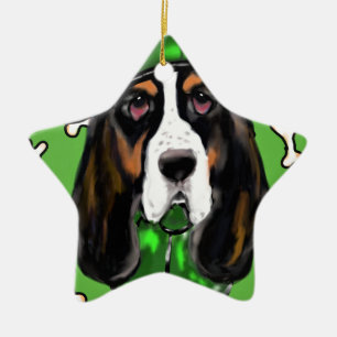 Basset Hound Keramik Ornament