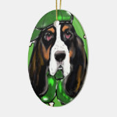 Basset Hound Keramik Ornament (Links)