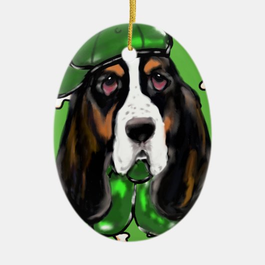 Basset Hound Keramik Ornament (Vorne)