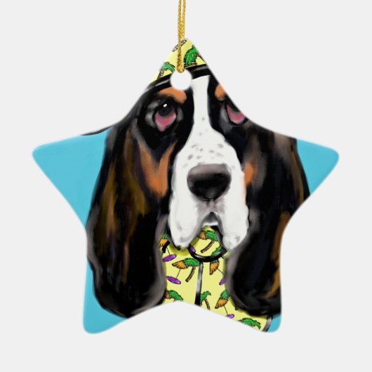 Basset Hound Keramikornament (Vorne)