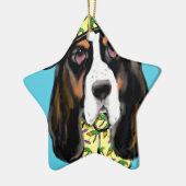 Basset Hound Keramikornament (Links)