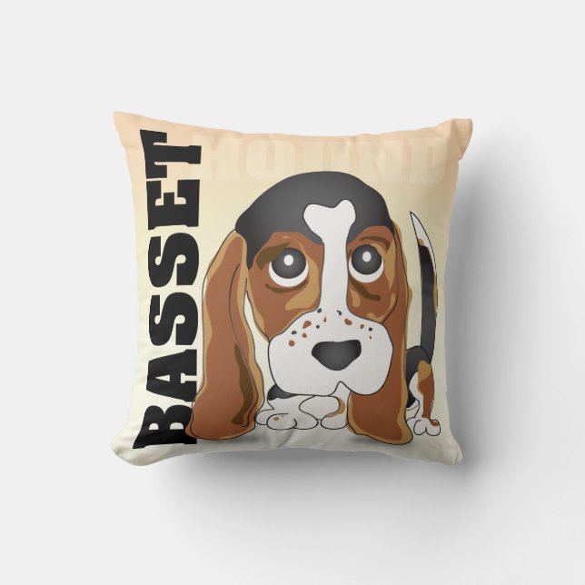 Basset Hound-Kissen Kissen (Vorderseite)