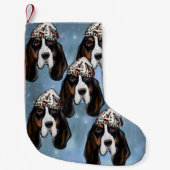 BASSET HOUND KLEINER WEIHNACHTSSTRUMPF (Vorderseite)