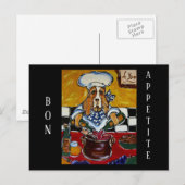 Basset Hound Koch Postkarte (Vorne/Hinten)