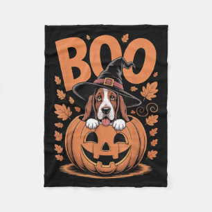 Basset Hound Kostüm auf Kürbis Halloween Basset H Fleecedecke