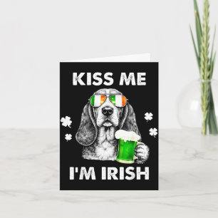 Basset Hound Kuss irischer lustiger Hund St. Patri Karte