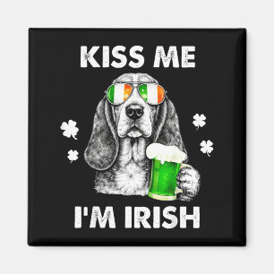 Basset Hound Kuss Irish lustiger Hund St. Patricks Magnet