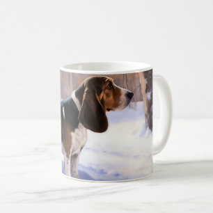 Basset Hound Lass es schneien Weihnachten Kaffeetasse