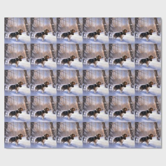 Basset Hound lassen es schneeweihen Geschenkpapier (Flach)