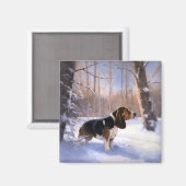 Basset Hound lassen es schneeweihen Magnet (Vorderseite/Rückseite)