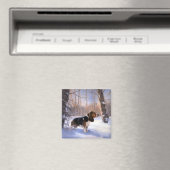 Basset Hound lassen es schneeweihen Magnet (In Situ (Geschirrspüler))