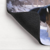 Basset Hound lassen es schneeweihen Mousepad (Ecke)