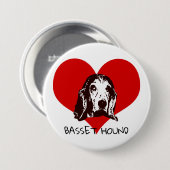 Basset Hound-Liebe Button (Vorne & Hinten)