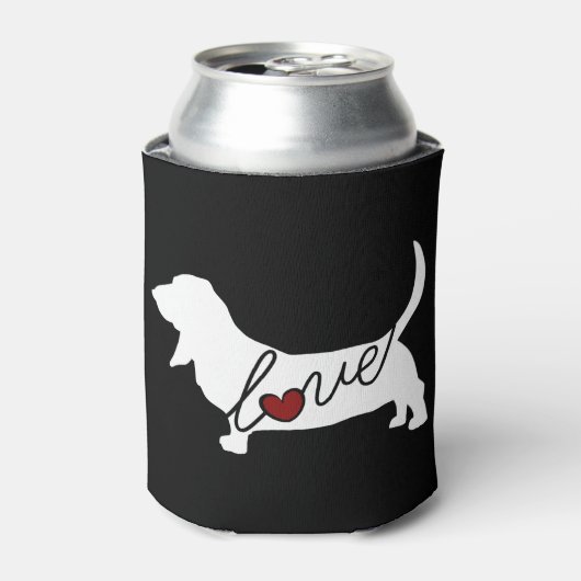 Basset Hound-Liebe Dosenkühler (Kanne Vorderseite)