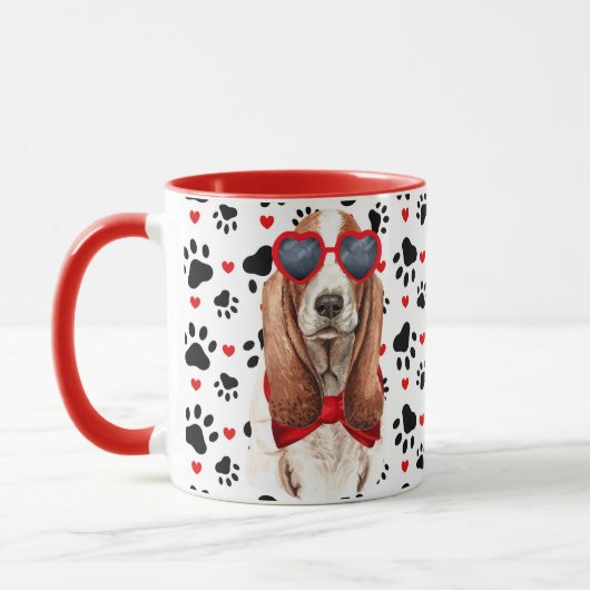 Basset Hound Liebe Funny Dog Lover Tasse (Links)