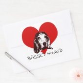 Basset Hound-Liebe Quadratischer Aufkleber (Umschlag)