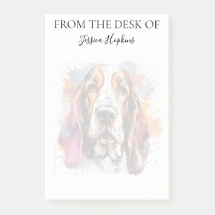 Basset Hound Liebhaber monogrammierter Hund Post-it Klebezettel