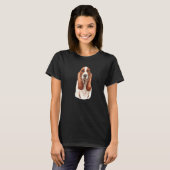 Basset Hound Long Ear Dog Portrait T-Shirt (Vorne ganz)