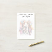 Basset Hound Lover Monogrammed Dog Post-it Klebezettel (Auf Schreibtisch)