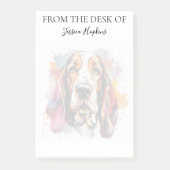 Basset Hound Lover Monogrammed Dog Post-it Klebezettel (Vorderseite)