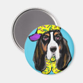 Basset Hound Magnet (Vorderseite/Rückseite)