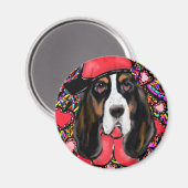 Basset Hound Magnet (Vorderseite/Rückseite)