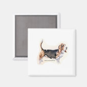 Basset-Hound-Magnet Magnet (Vorderseite/Rückseite)