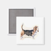 Basset-Hound-Magnet Magnet (Vorderseite/Rückseite)